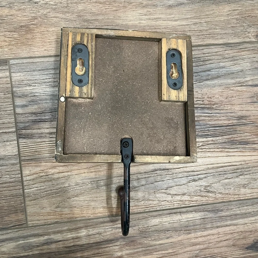Rustic Love Wall Hook with Brown Frame